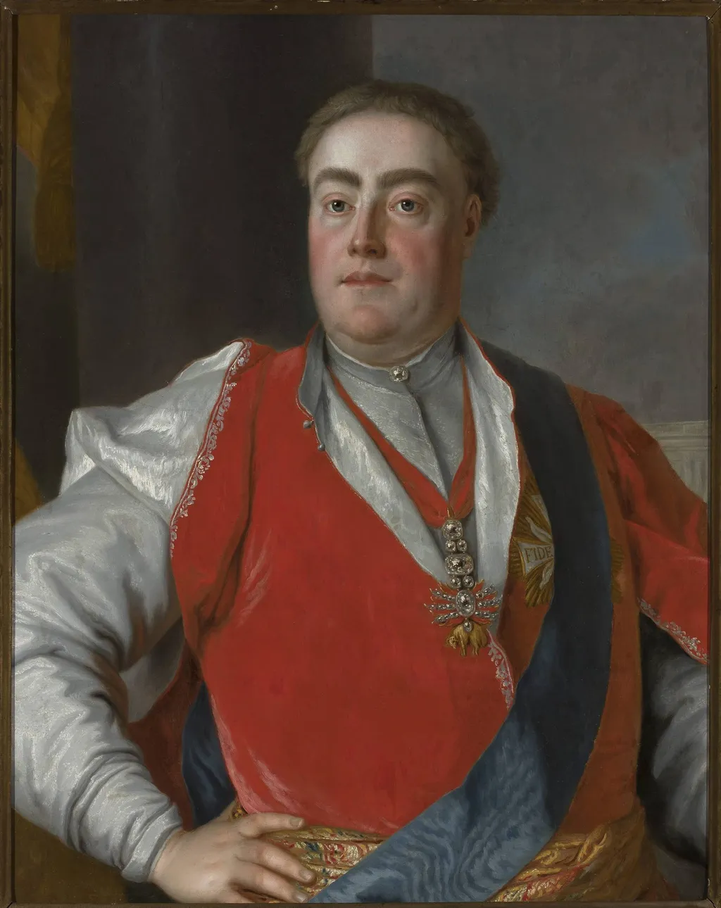 Portrait of Augustus III (1696–1763), King of Poland, by Louis de Silvestre, oil, 1725