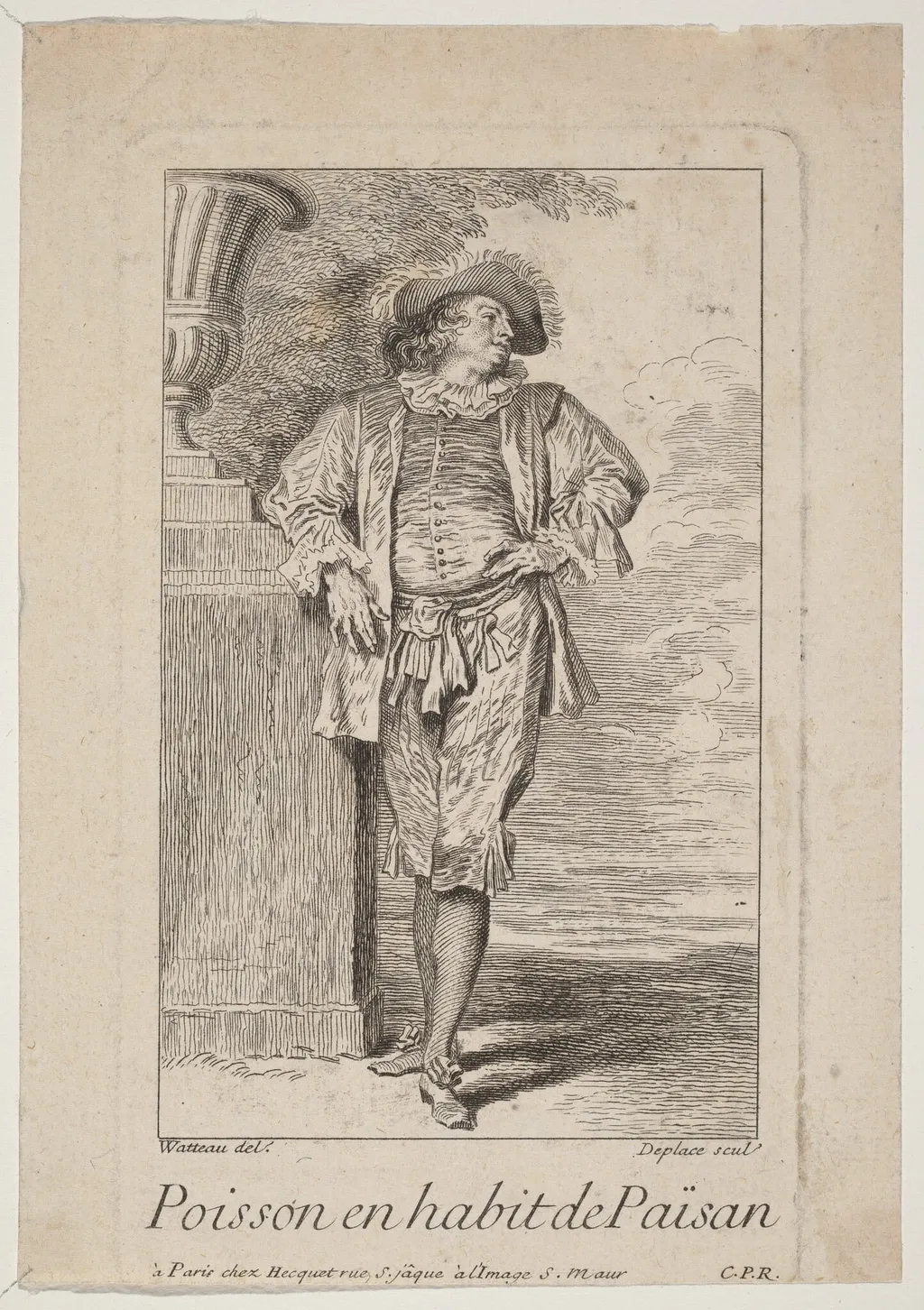 Poisson en habit de Païsan, by Louis Deplaces, ink, 1773