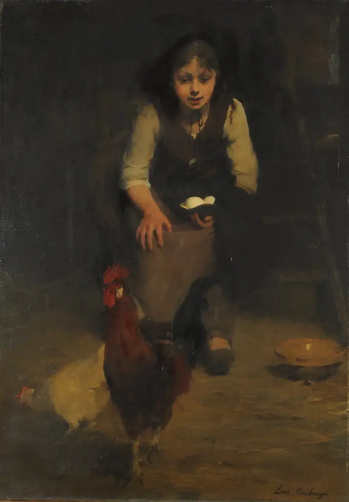 At the henhouse, by Louis Deschamps