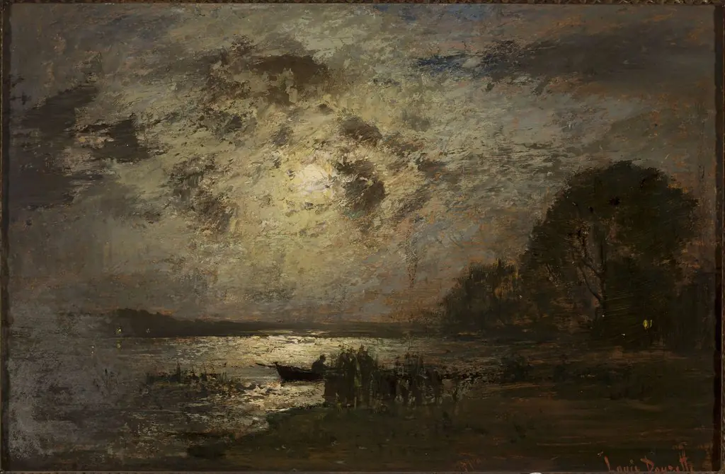 Moonlit landscape, by Louis Douzette