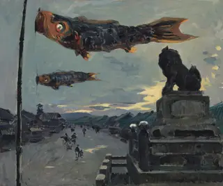 Carp Banners in Kyoto, by Louis Dumoulin, 1894