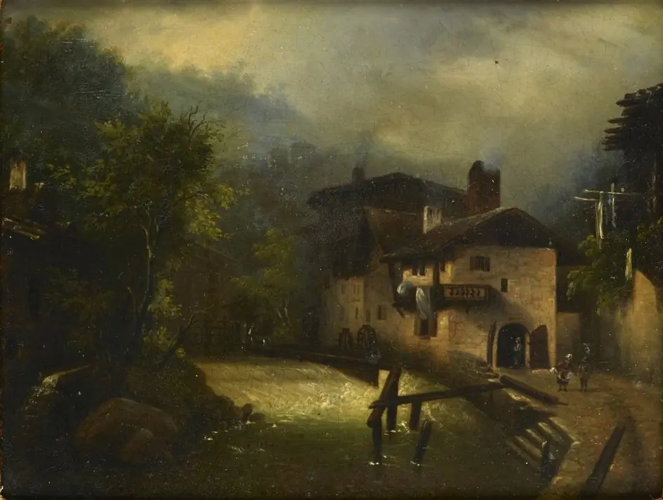 A Mill in a mountainous Landscape, by Louis Etienne Watelet