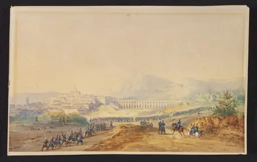 French troops at Médéa, Algeria, by Louis-Eugène Ginain