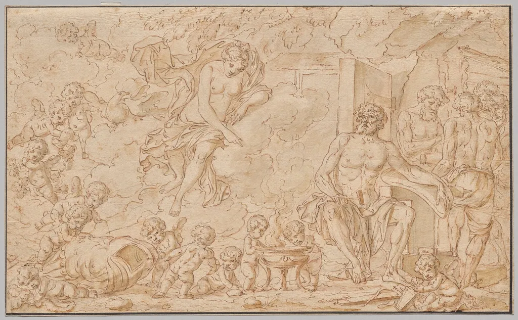 Venus at the Forge of Vulcan, by Louis-Felix de La Rue, 1750
