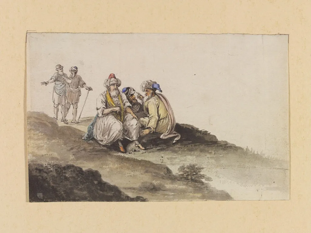 A Group of Turks, by Louis-François Cassas, watercolor, 1790
