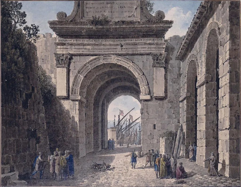 The Port Gate of Zadar, by Louis-François Cassas, watercolor, 1782