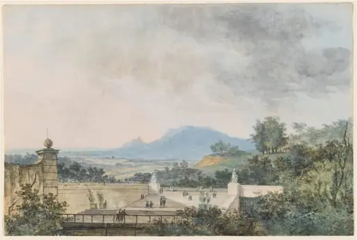Panoramic View across a Terraced Park, by Louis Gabriel Moreau the Elder