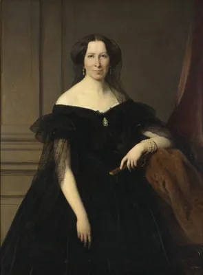 Portrait of Mrs. Joseph-Gustave Allard (1811-1886), by Louis Gallait, oil, 1858