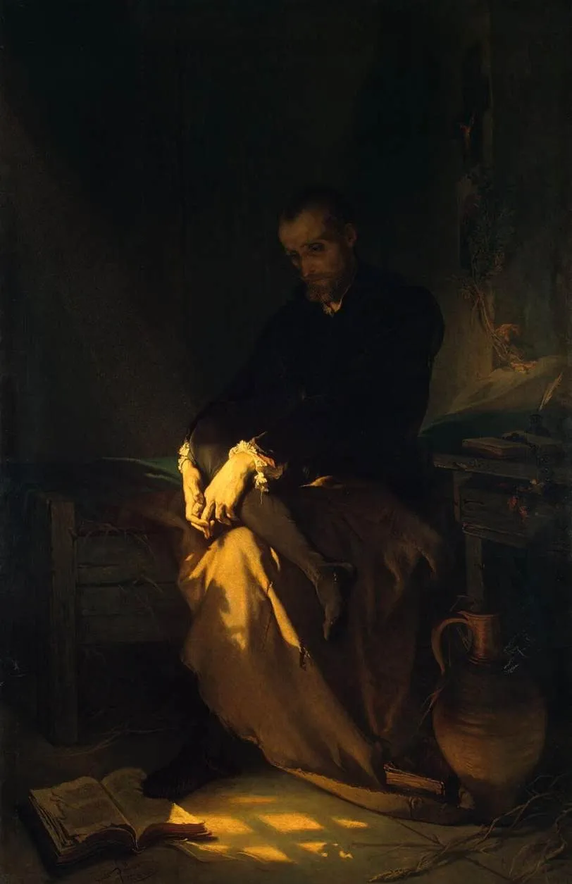 Tasso in the Prison, by Louis Gallait, oil, 1853