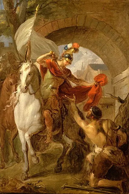 Saint Martin Sharing his Coat with a Beggar, by Louis Galloche
