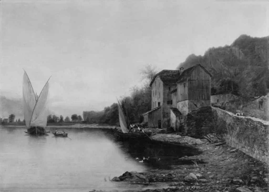 Fischerhaus am Genfersee, by Louis George-Legrand