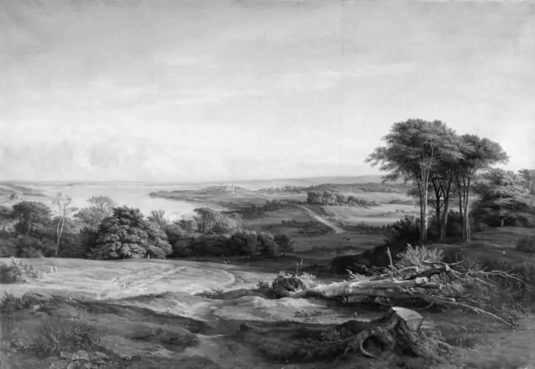 Udsigt over Skanderborg fra Edelsborgmark, by Louis Gurlitt
