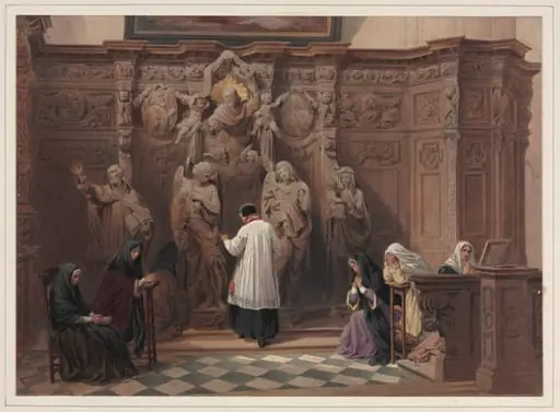 Confessional, Church of St. Paul, Antwerp, by Louis Haghe