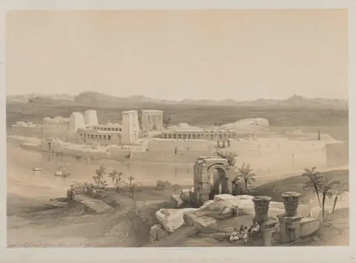 Egypt and Nubia, Volume I: General View of the Island of Philae, Nubia, by Louis Haghe