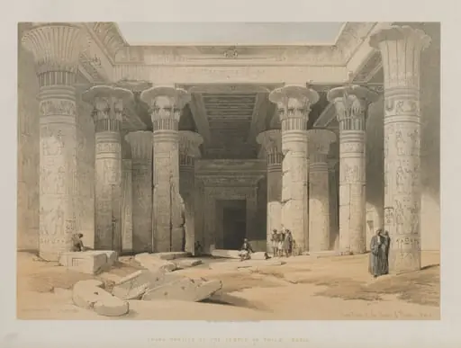 Egypt and Nubia, Volume I: Grand Portico of the Temple of Philae, Nubia, by Louis Haghe