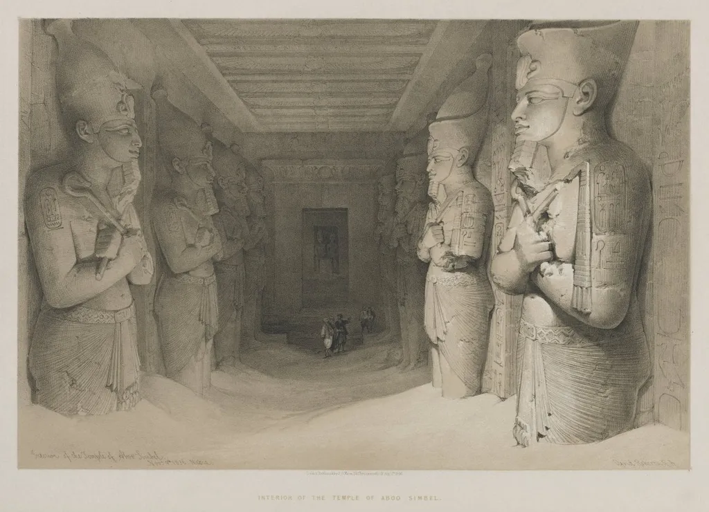 Egypt and Nubia, Volume I: Interior of the Temple of Aboo-Simbel, by Louis Haghe, 1846