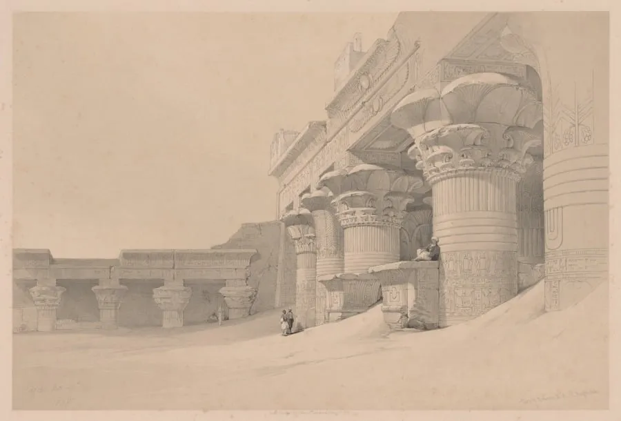 Egypt and Nubia: Volume I - No. 10, Edfou, by Louis Haghe, 1838