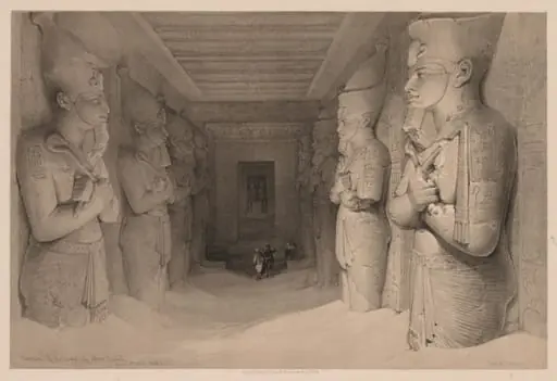 Egypt and Nubia: Volume I - No. 14, Interior of the Temple Aboo Simbel, by Louis Haghe