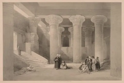 Egypt and Nubia:  Volume I - No. 24, Temple at Esneh, by Louis Haghe