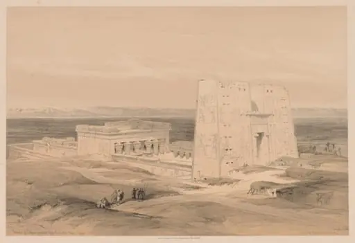 Egypt and Nubia: Volume I - No. 34, Temple of Edfou. Ancient Appolinopolis, Upper Egypt, by Louis Haghe
