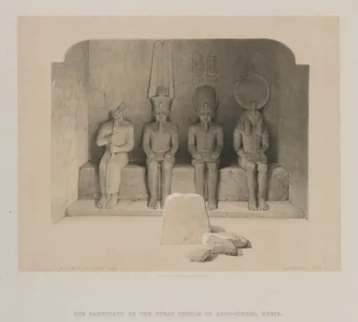 Egypt and Nubia, Volume I: Sanctuary of the Temple of Aboo-Simbel, Nubia, by Louis Haghe