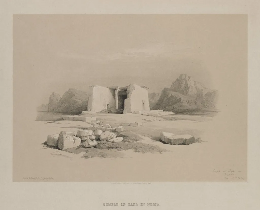 Egypt and Nubia, Volume I: Temple at Tafa in Nubia, by Louis Haghe, 1846