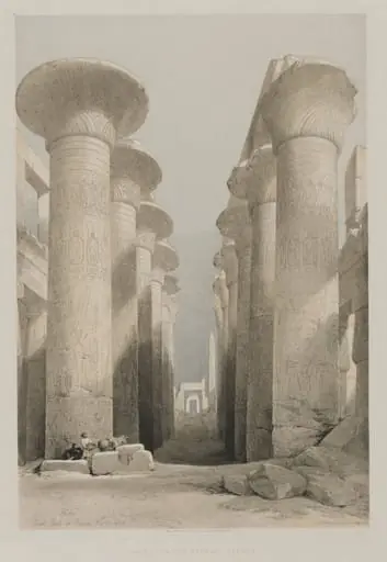 Egypt and Nubia, Volume I: Thebes, Great Hall at Karnac, by Louis Haghe