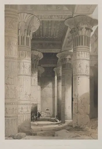 Egypt and Nubia, Volume I: View Under the Grand Portico of the Temple, Philae, by Louis Haghe