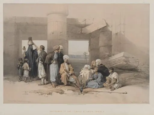 Egypt and Nubia, Volume II: Entrance of the Temple of Amun, Thebes, by Louis Haghe