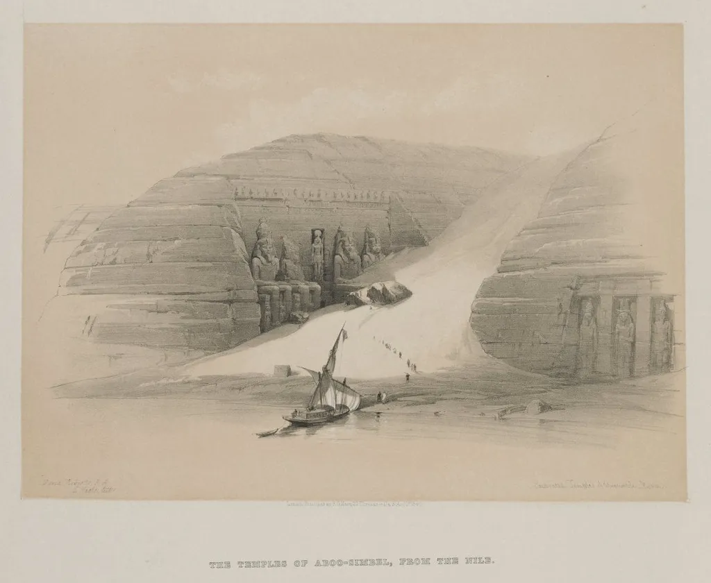 Egypt and Nubia, Volume II: Excavated Temples of Abo Simble, Nubia, by Louis Haghe, 1848