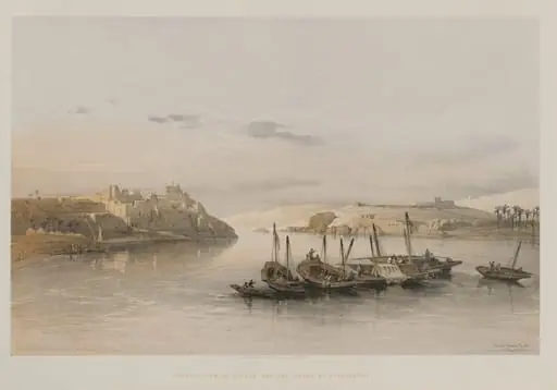 Egypt and Nubia, Volume II: General View of Esouan and the Island of Elephantine, by Louis Haghe
