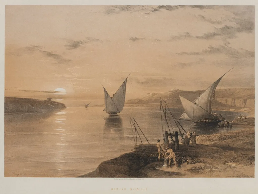 Egypt and Nubia, Volume II: Hagar Setsilis, by Louis Haghe, 1847