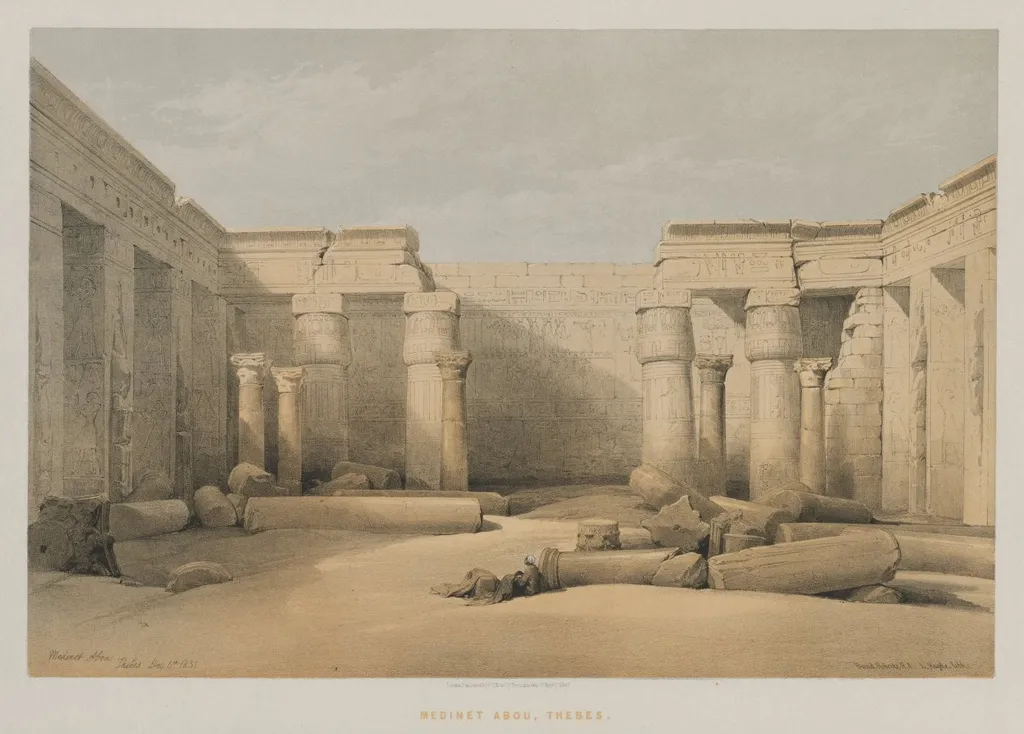 Egypt and Nubia, Volume II: Medinet Abou, Thebes, by Louis Haghe, 1847