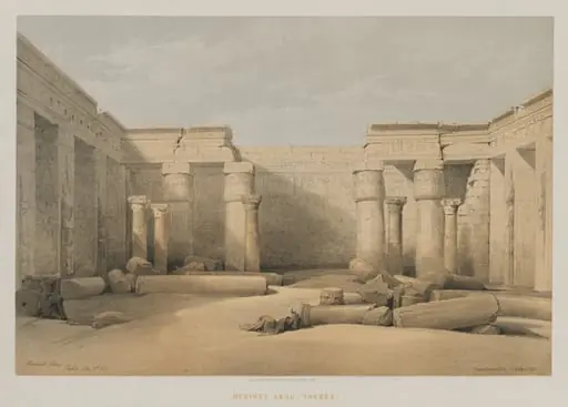 Egypt and Nubia, Volume II: Medinet Abou, Thebes, by Louis Haghe