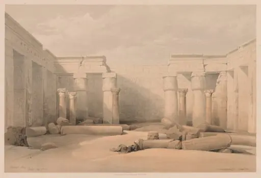 Egypt and Nubia:  Volume II - No. 18, Medinet Abou, Thebes, by Louis Haghe