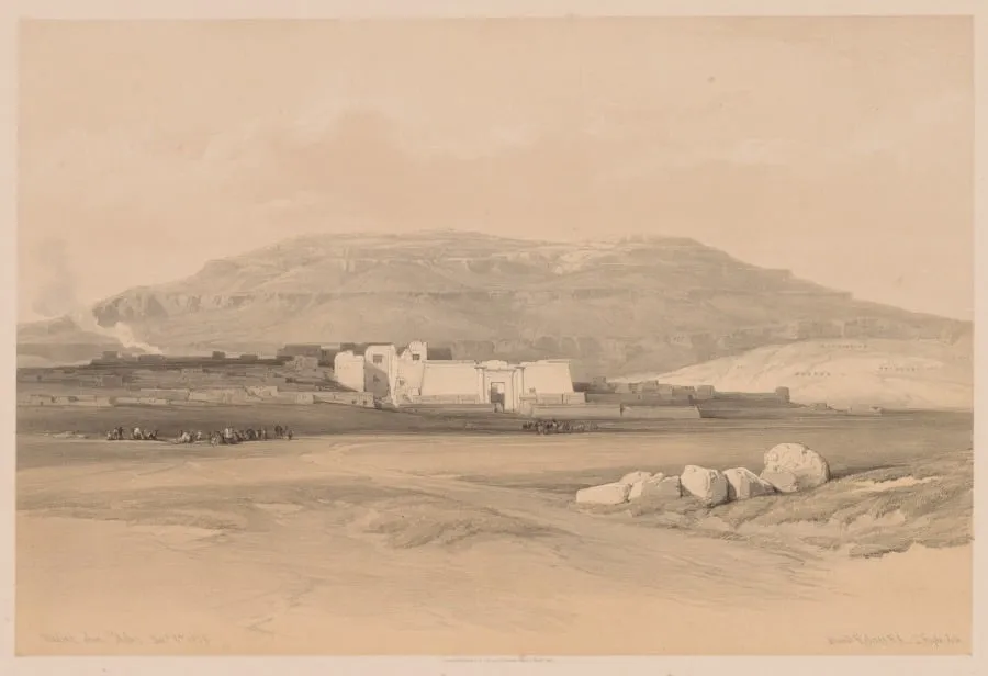Egypt and Nubia: Volume II - No. 20, Medinet Abou, Thebes, by Louis Haghe, 1838