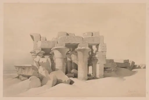 Egypt and Nubia:  Volume II - No. 42, Ruins of Kom Ombo, by Louis Haghe