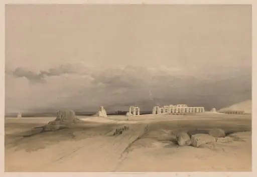 Egypt and Nubia:  Volume II - No. 8, Ruins of the Memnonium, Thebes, by Louis Haghe