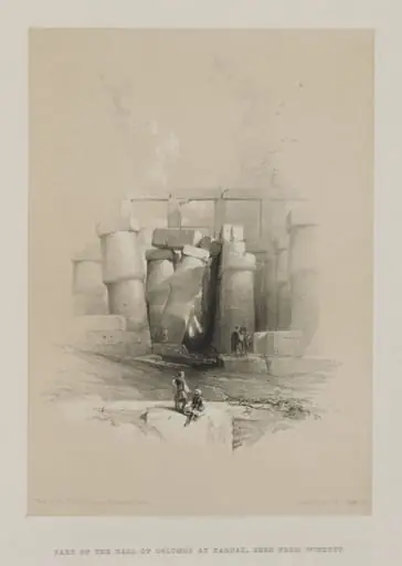 Egypt and Nubia, Volume II: Part of the Hall of Columns at Karnak, Thebes, by Louis Haghe
