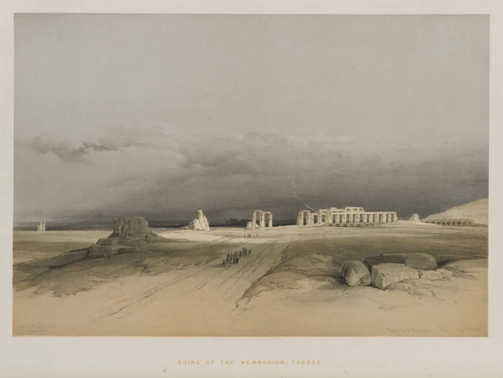 Egypt and Nubia, Volume II: Ruins of Memnonium, Thebes, by Louis Haghe, 1847