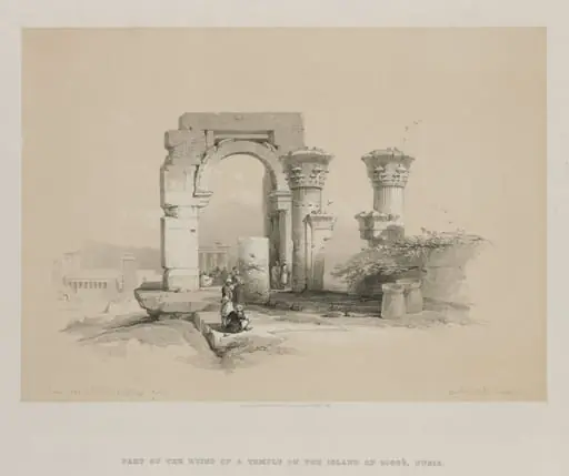 Egypt and Nubia, Volume II: Ruins - Temple on the Island of Biggeh, Nubia, by Louis Haghe