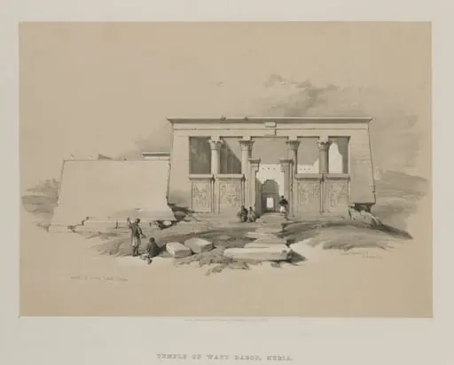 Egypt and Nubia, Volume II: Temple at Wady Dabod, Nubia, by Louis Haghe