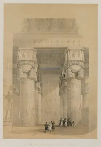 Egypt and Nubia, Volume II: View from Under the Portico of the Temple of Dendera, by Louis Haghe