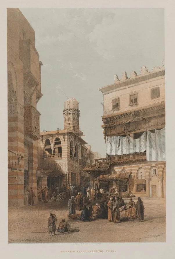 Egypt and Nubia, Volume III: Bazaar of the Coppersmiths, Cairo, by Louis Haghe, 1848