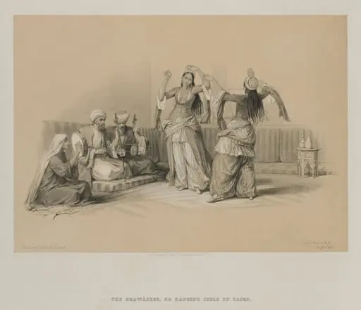 Egypt and Nubia, Volume III: Dancing Girls at Cairo, by Louis Haghe