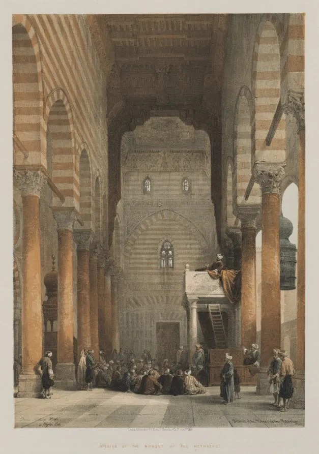 Egypt and Nubia, Volume III: Interior of the Mosque of the Metwalys, by Louis Haghe, 1849