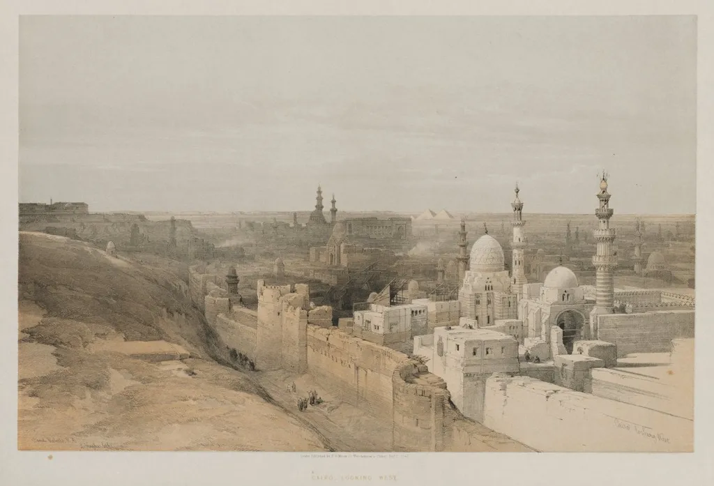 Egypt and Nubia, Volume III, No. 26, Cairo, Looking West, by Louis Haghe, 1848