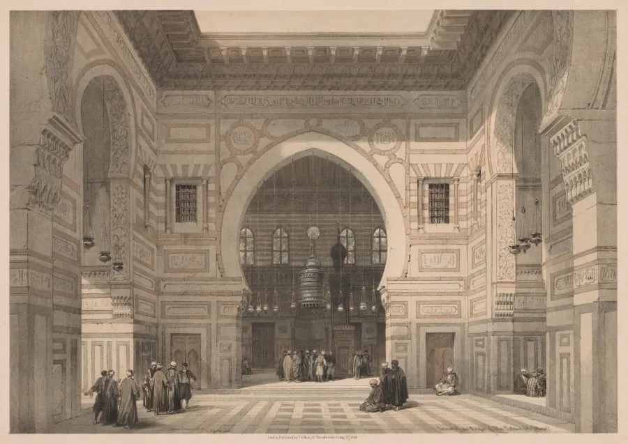 Egypt and Nubia: Volume III - No. 36, Interior of the Mosque of the Sultan El Ghoree, by Louis Haghe, 1838