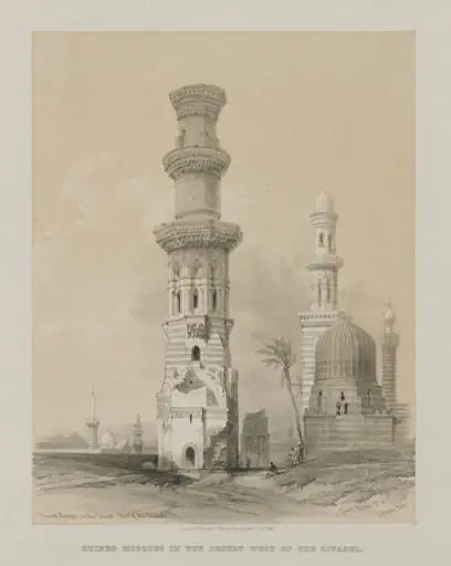 Egypt and Nubia, Volume III: Ruined Mosques in the Desert, West of the Citadel, by Louis Haghe