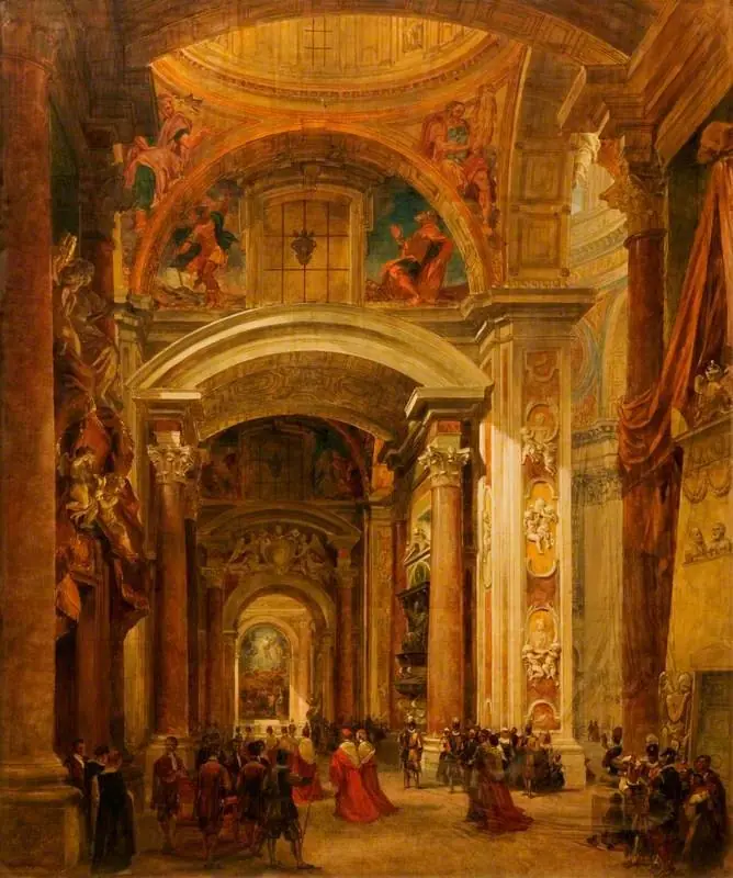 Interior of St Peter's, Rome, by Louis Haghe